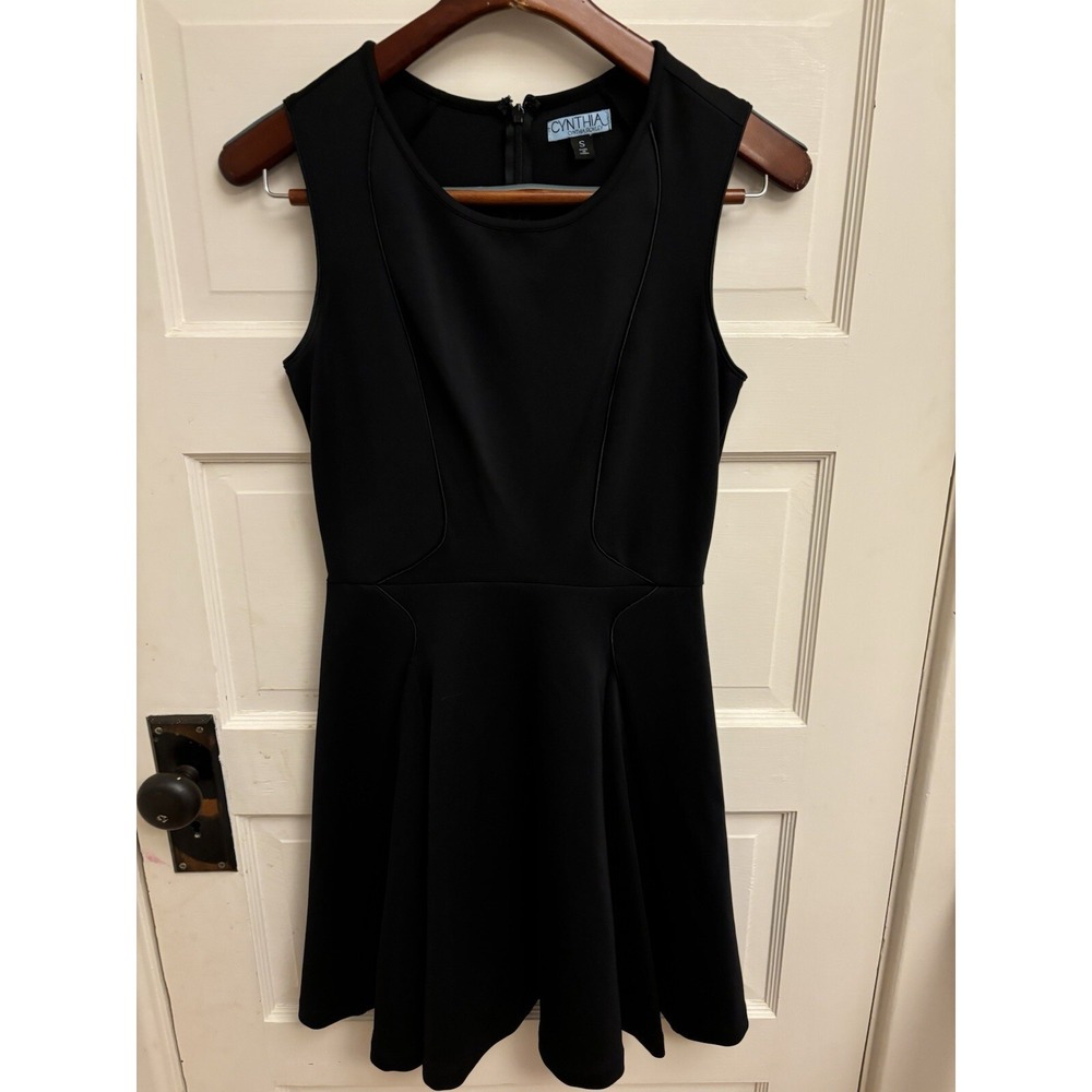 Cynthia Rowley Women's Sleeveless Zip Stretch Fit & Flare Dress Black Size S